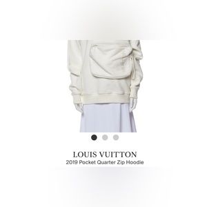 All white Louis Vuitton hoodie w pocket
